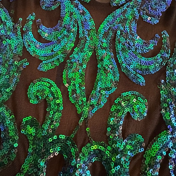 Iridescent Sequin Mesh Duster Cardigan | Size L - Picture 8 of 8